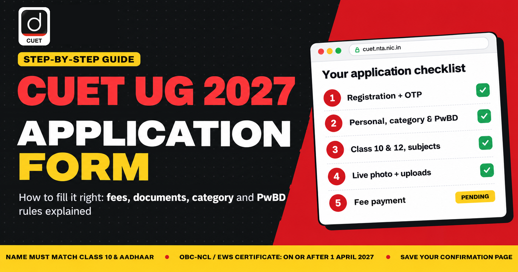 CUET 2027 Application Form: How to Fill It Step by Step